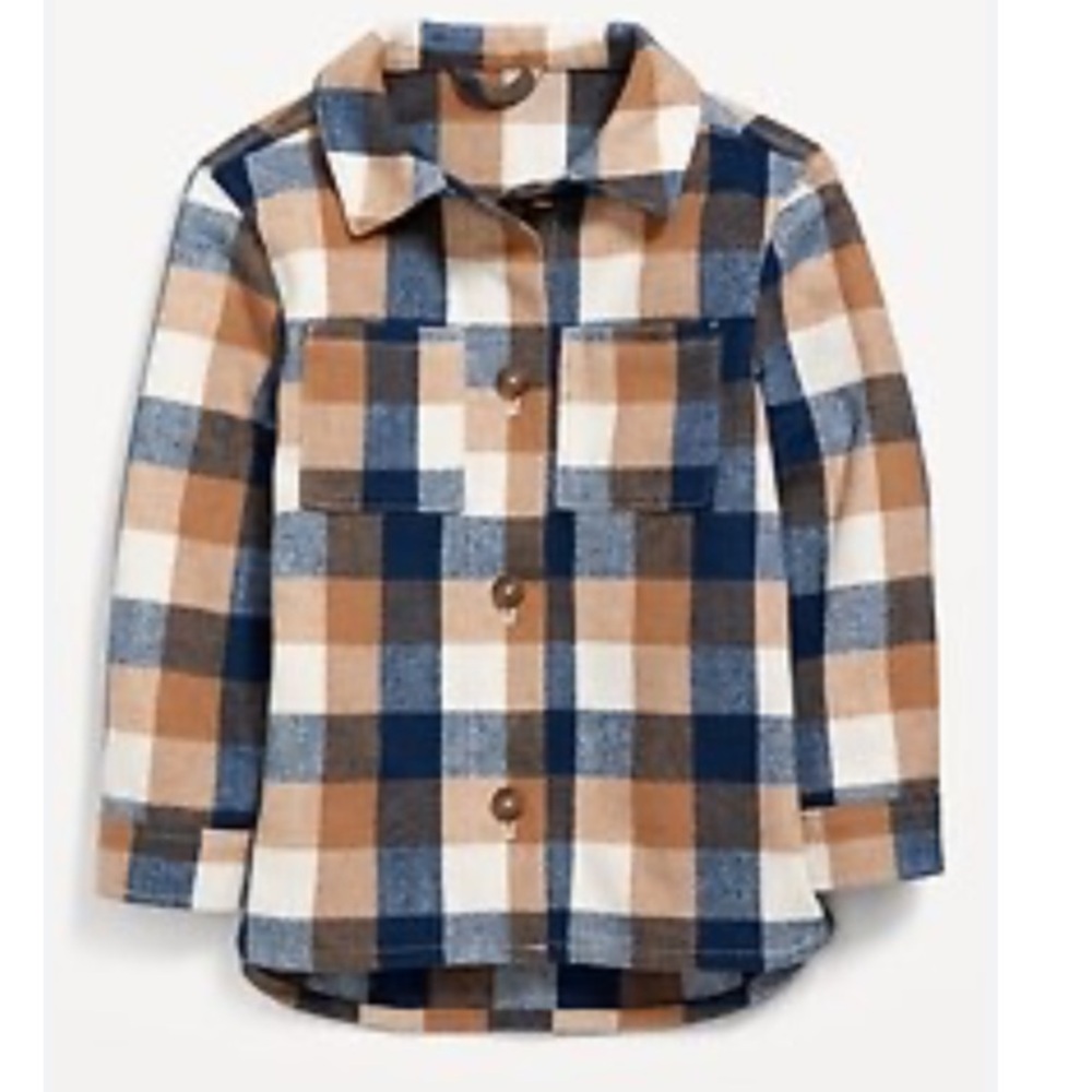 Old Navy Oversized Soft-Brushed Plaid Tunic Shacket for Girls